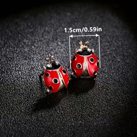 Ladybug Earring Set - Picture 2 of 3